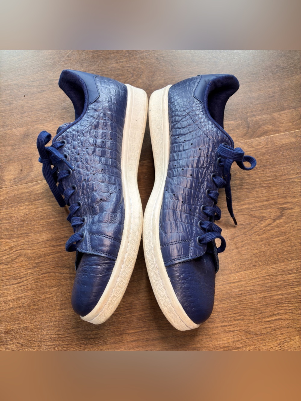 Adidas Stan Smith Croc Embossed  Navy Blue Size 11 AQ2730 Mens  1/16 - Picture 8 of 14